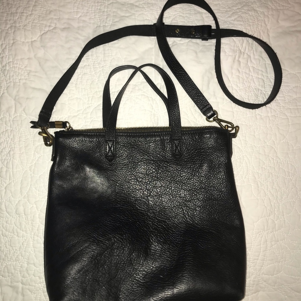 Madewell Small Leather Transport Tote Black